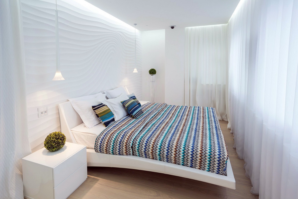 การออกแบบห้องนอน 12 ตารางเมตรเรียบง่าย