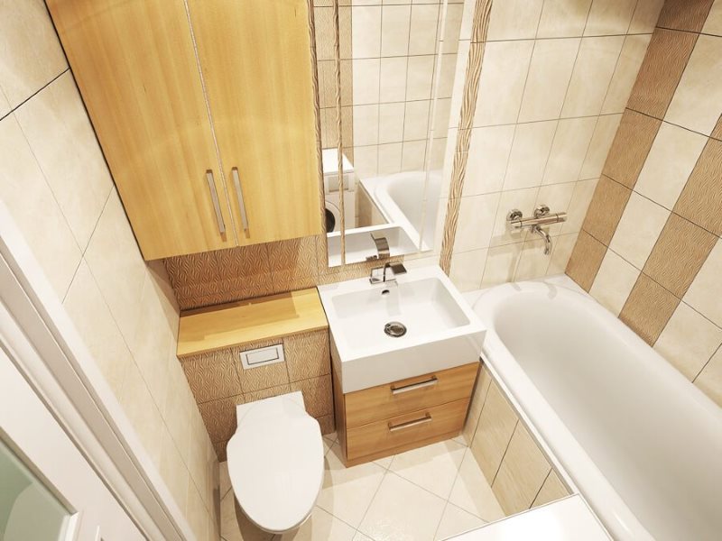 Nelielas vannas istabas interjers mūsdienīgā stilā