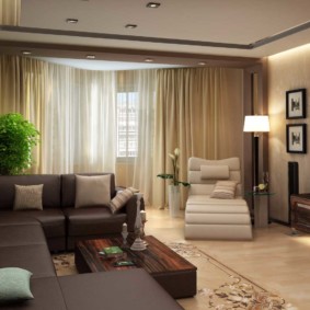 bedroom-living room 18 sq.m. options