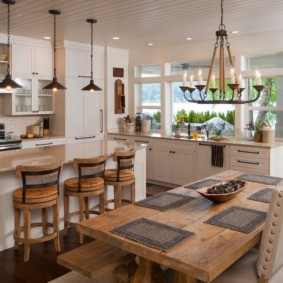 cozy design of the dining room kitchen