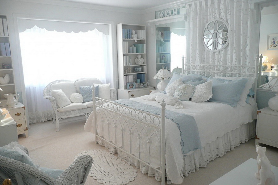 baltas guļamistabas dekoru idejas