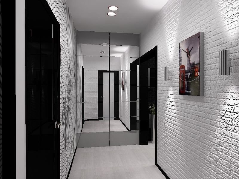 corredor preto e branco
