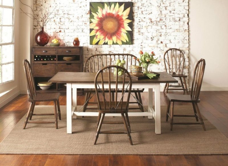 Solid pine wood dining group