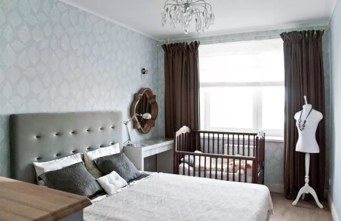 guļamistabas un bērnu vienas istabas interjera dizains