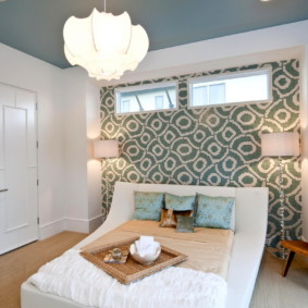 bedroom design 12 sq m with linoleum