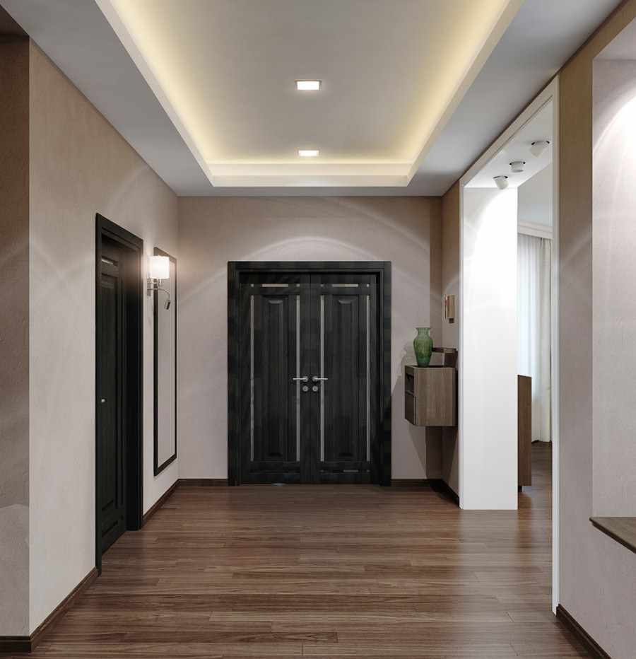 Design av en stor korridor i ett privat hus