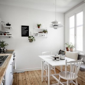 Lineaire keuken in Scandinavische stijl