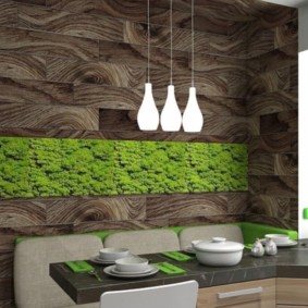 Videi draudzīgs zaļais panelis virtuvē