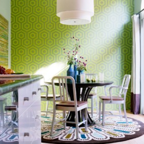 Groen geometrisch behang