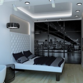 Ceiling light in a small bedroom