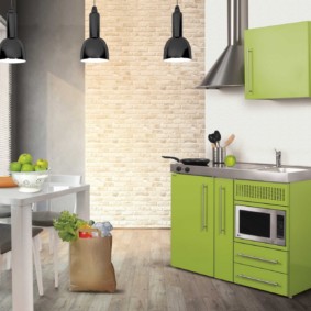 Moderne groene kitchenette