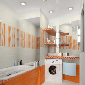 Oranje kleur in een moderne badkamer