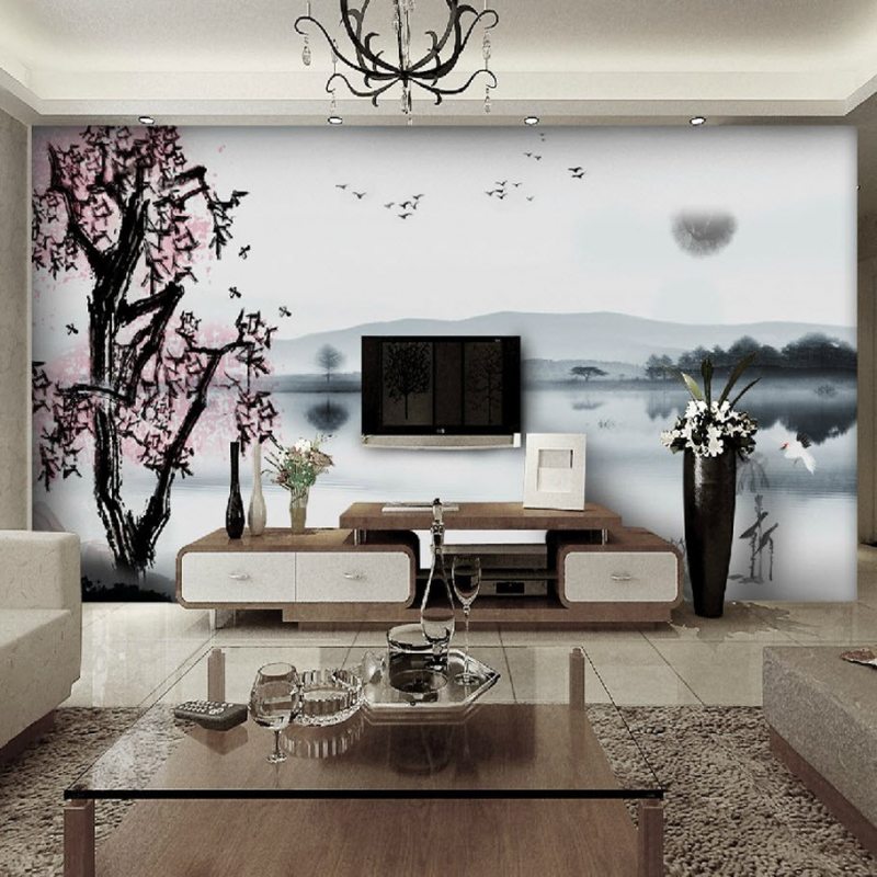 Obývacia izba s nástennou maľbou