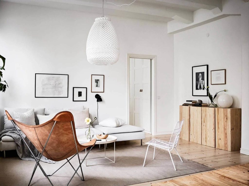 Scandinavian style living room decor photo
