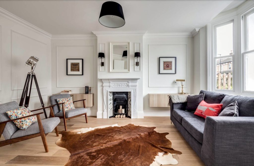 Scandinavian style living room photo decor