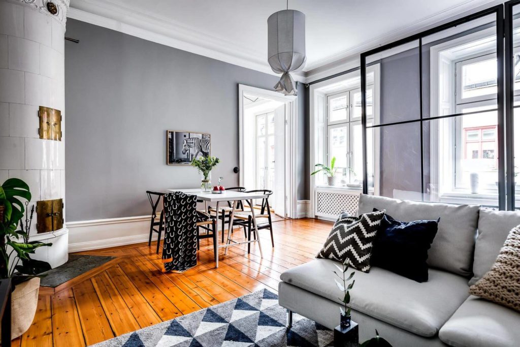 Scandinavian style living room ideas photo