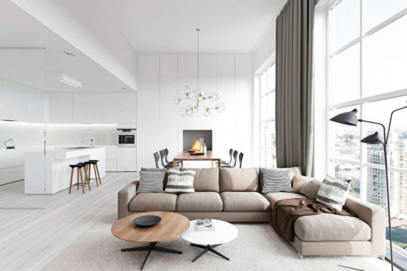 Larawan ng minimalism style living room na disenyo