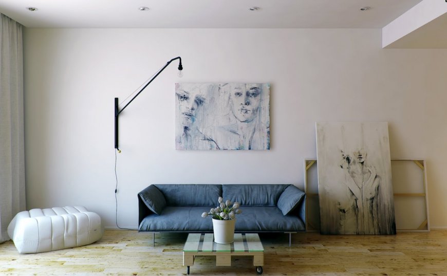 mga ideya ng minimalism style living room na disenyo
