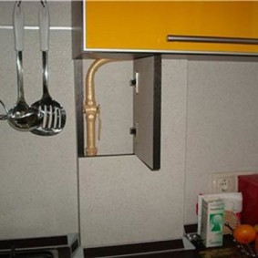 как да скриете газова тръба в идеите за интериора на кухнята