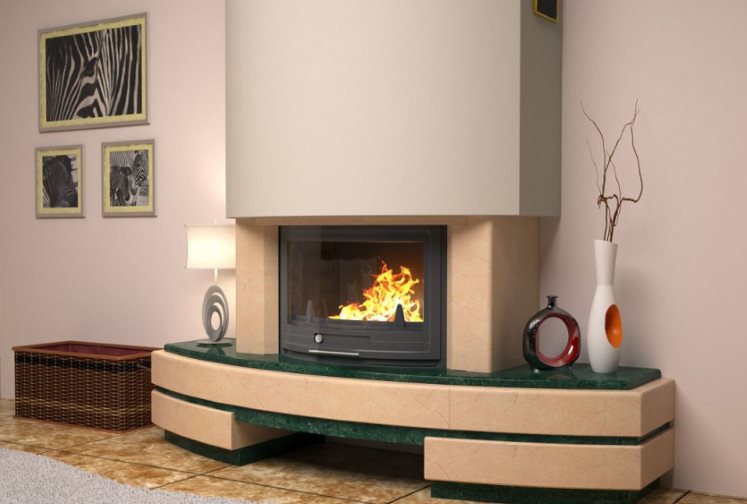 Fireplace decor in a modern living room