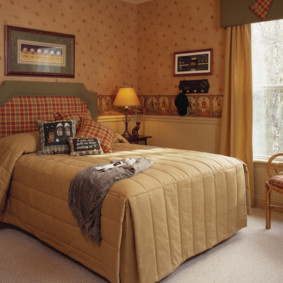 Guļamistabas rotājums lauku stila dzīvoklī