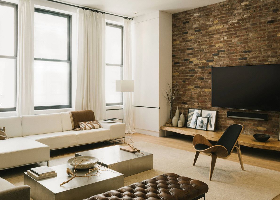 brickwork in the apartment design photo