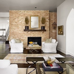 brick wall decor living room