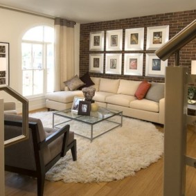 brick wall in living room design ideas