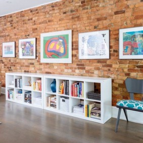 brick wall in living room photo ideas