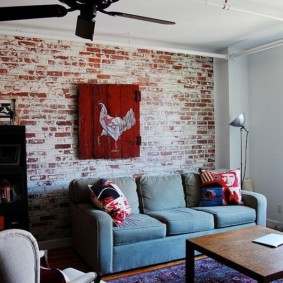 brick wall in the living room decor ideas