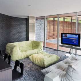 brick wall in living room interior ideas
