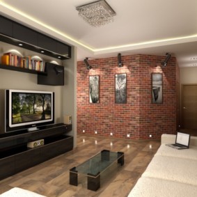 brick wall in the living room