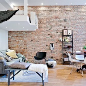 brick wall in the living room kinds of ideas