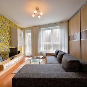 combinación de papel tapiz en las ideas de decoración de la sala de estar