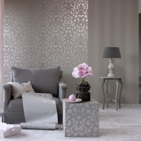 gabungan wallpaper dalam idea reka bentuk ruang tamu