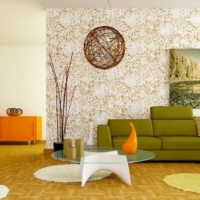 kombinácia tapety v obývacej izbe nápady