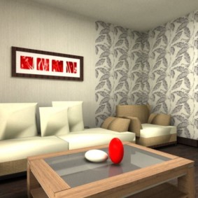 combination of wallpaper in the living room interior photo
