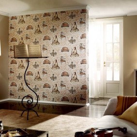 combinación de papel tapiz en la sala de estar ideas interiores
