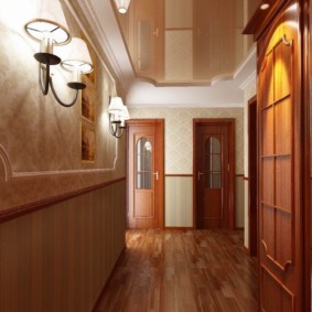 coridor lung în apartament design frumos
