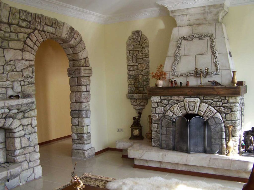 artificial stone in the interior