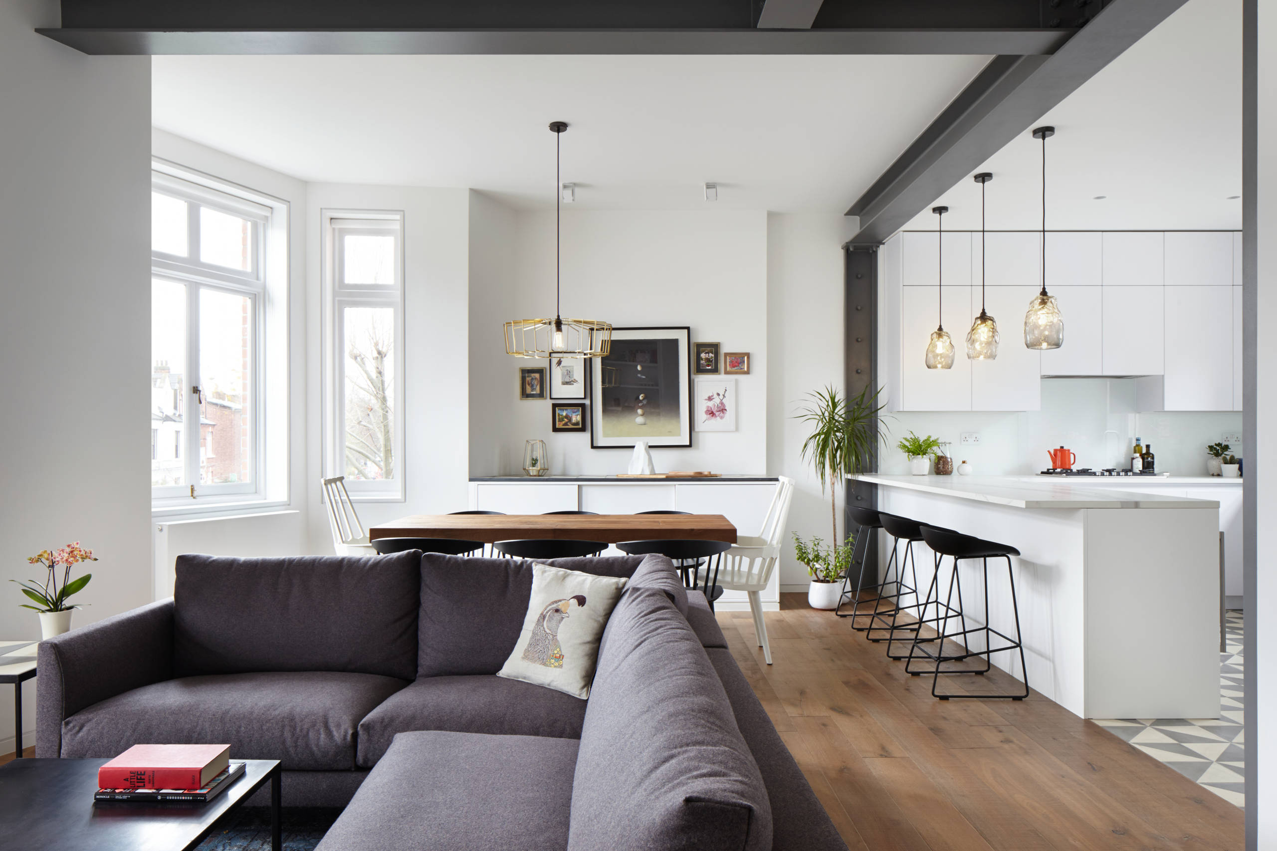 keukenstudio in het interieur van de appartementfoto