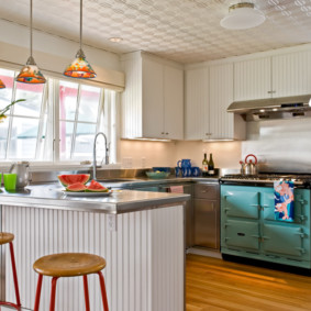 keuken in een houten huis foto interieur