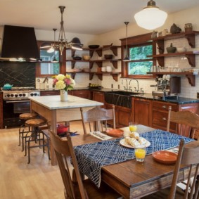 kitchen in a country house design