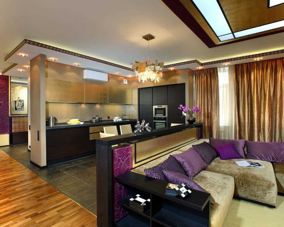 Design luxury studio apartment in the style of art deco