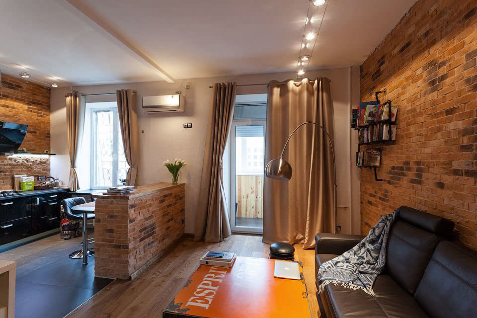 mansardă pentru un interior de design mic de apartament