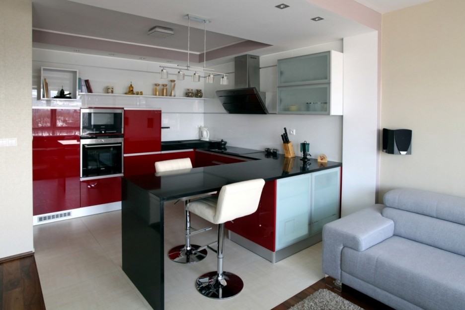 small kitchen living room design photo