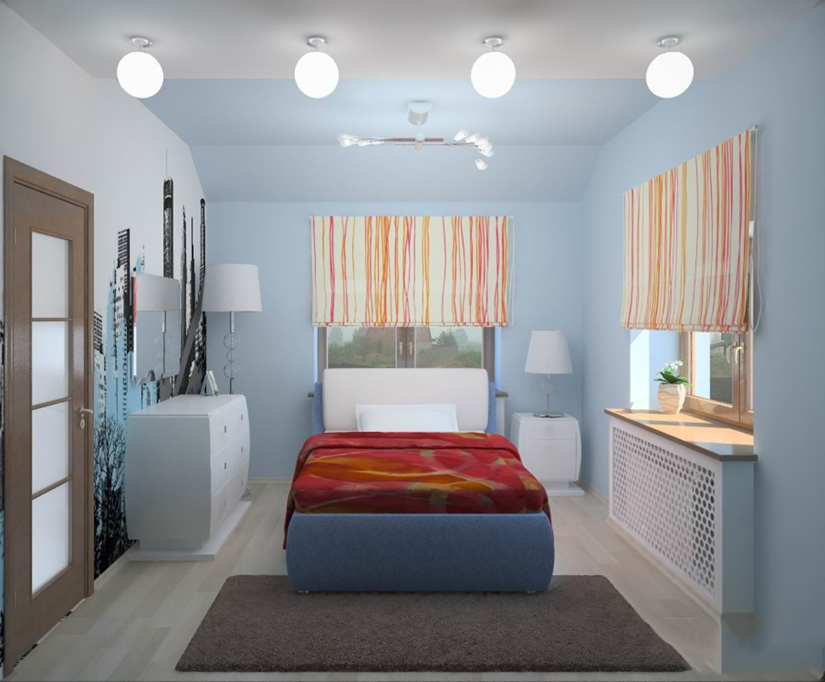 spavaće sobe 5 m² dizajnerske ideje