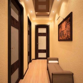 narrow and long corridor in the apartment