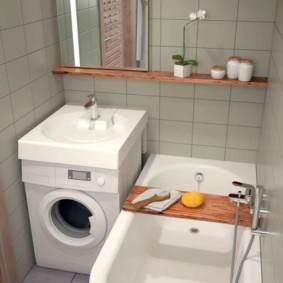 Compact bathroom with a washing machine