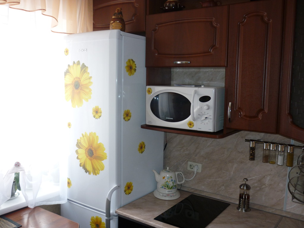 microwave in the kitchen